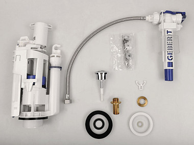 Механизм GEBERIT двойного смыва (3/6 л) для бачка 8781 - подача сзади, сбоку или снизу - кнопка хром .. Механизм GEBERIT двойного смыва (3/6 л) для бачка 8781 - подача сзади, сбоку или снизу - кнопка хром ..