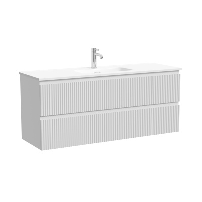 Тумба подвесная SANCOS Snob R 1195х390х500, c двумя ящиками оснащенными доводчиками, Bianco, арт.SNR