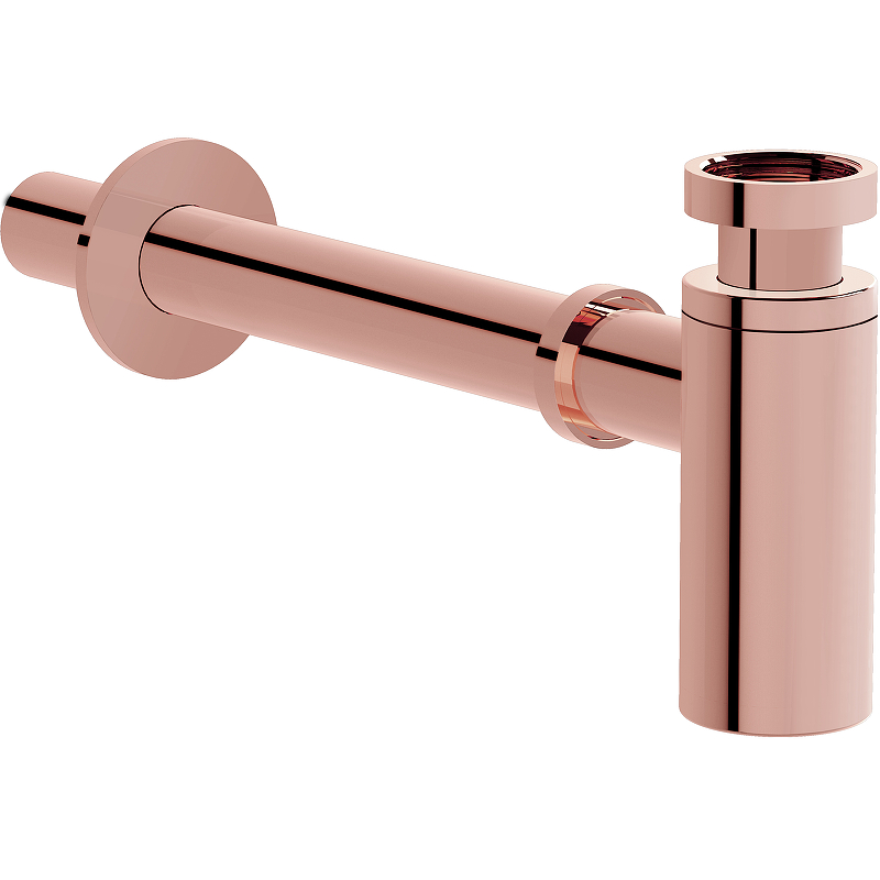 Сифон для раковины металлический, цвет медный ..