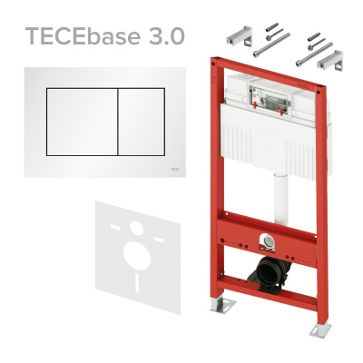 Комплект TECEbase 3.0 панель смыва TECEnow белая матовая (латунный вентиль)