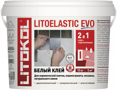 LITOELASTIC EVO (A) + (В) белый (ведро 10 кг)