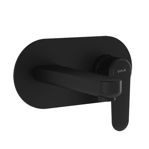 Встроенный смеситель Root Round для раковины, настенный, матовый черный ..