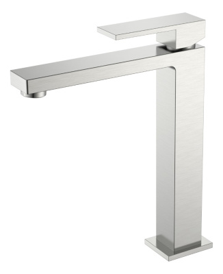 Смеситель для умывальника высокий Qubic Brushed Nickel 