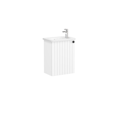 Тумба Root Groove 45 см с круглой раковиной, с дверцей, матовый белый, левосторонняя .. Тумба Root Groove 45 см с круглой раковиной, с дверцей, матовый белый, левосторонняя ..