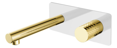 Смеситель STICK из стены WHITE DIAMOND GOLD 