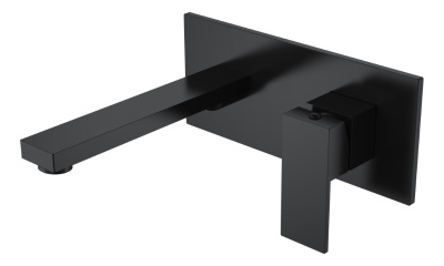 Смеситель для умывальника из стены QUBIC Black