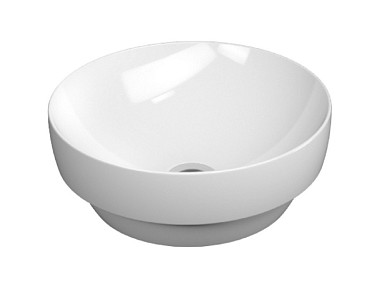PURA D.40 выс.14/8 накладная или частично встроенная раковина без перелива - глазурь белая глянцевая ..
