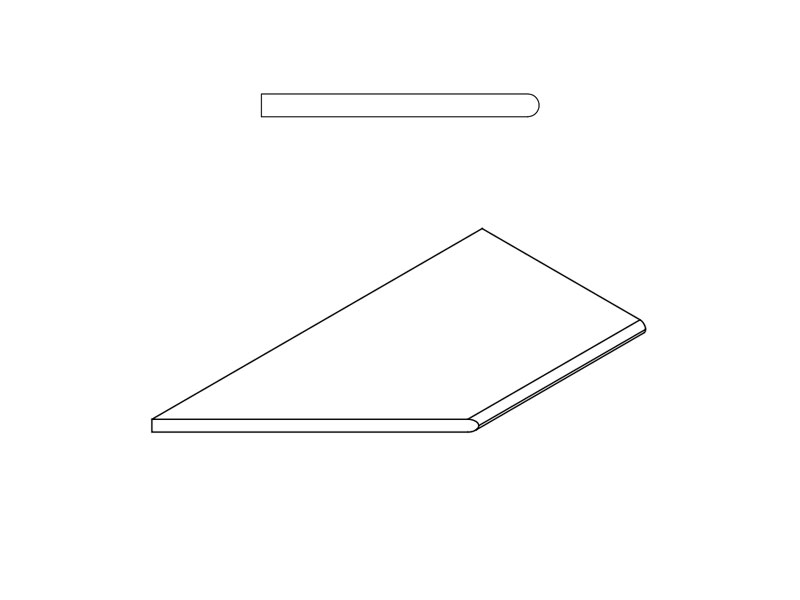 Блэк Бортик  Закругл.лев (30X60 Нат.) ..