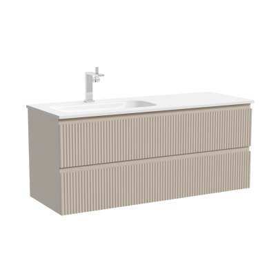 Тумба подвесная SANCOS Snob R левая 1195х445х500, c двумя ящиками оснащенными доводчиками, Beige Sof