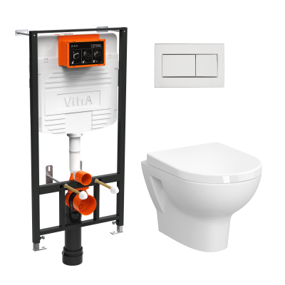 L-box Безободковый унитаз VitrA Zentrum  с дюропластовой крышкой микр-т ..