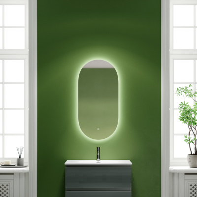 Зеркало для ванной комнаты SANCOS Oval, фоновая подсветка 550х1050 с сенсорным управлением на прикос