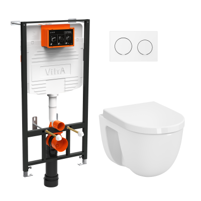L-box Безободковый унитаз VitrA S40 с толстой дюропластовой крышкой микролифт
