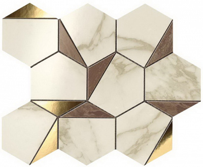 Marvel Gold Hex Brown-Calacatta