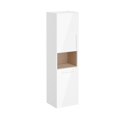 Пенал высокий Root 40 см с корзиной для белья, глянцевый белый, левосторонний ..