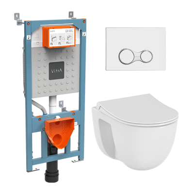 L-box: Безободковый унитаз VitrA S40  с тонким сиденьем микролифт и инсталляция ..