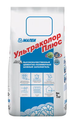 ULTRACOLOR PLUS, ТМ MAPEI, цвет №176 Зелёно-Серый, (2кг), (Россия), Смесь сухая затирочная класс CG2