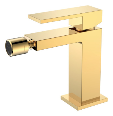Смеситель для биде Qubic Shinny Gold 