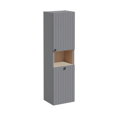 Пенал высокий Root Groove 40 см с корзиной для белья, матовый серый, правосторонний .. Пенал высокий Root Groove 40 см с корзиной для белья, матовый серый, правосторонний ..