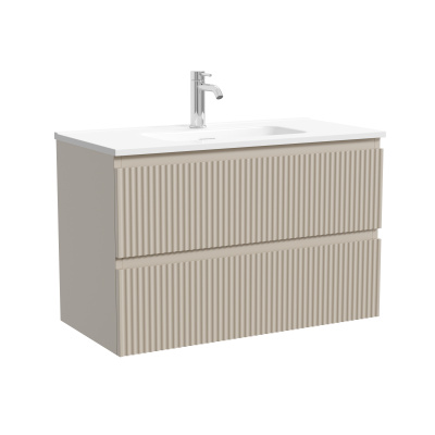Тумба подвесная SANCOS Snob R 790х390х500, c двумя ящиками оснащенными доводчиками, Beige Soft , арт