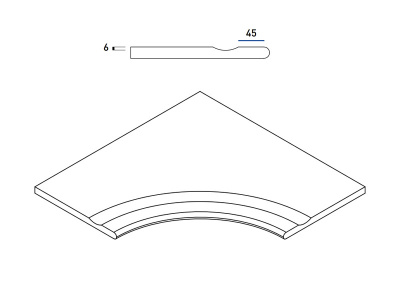 Силвер Бортик  Угловой Закруглённый 30 (60X60 Нат.) ..